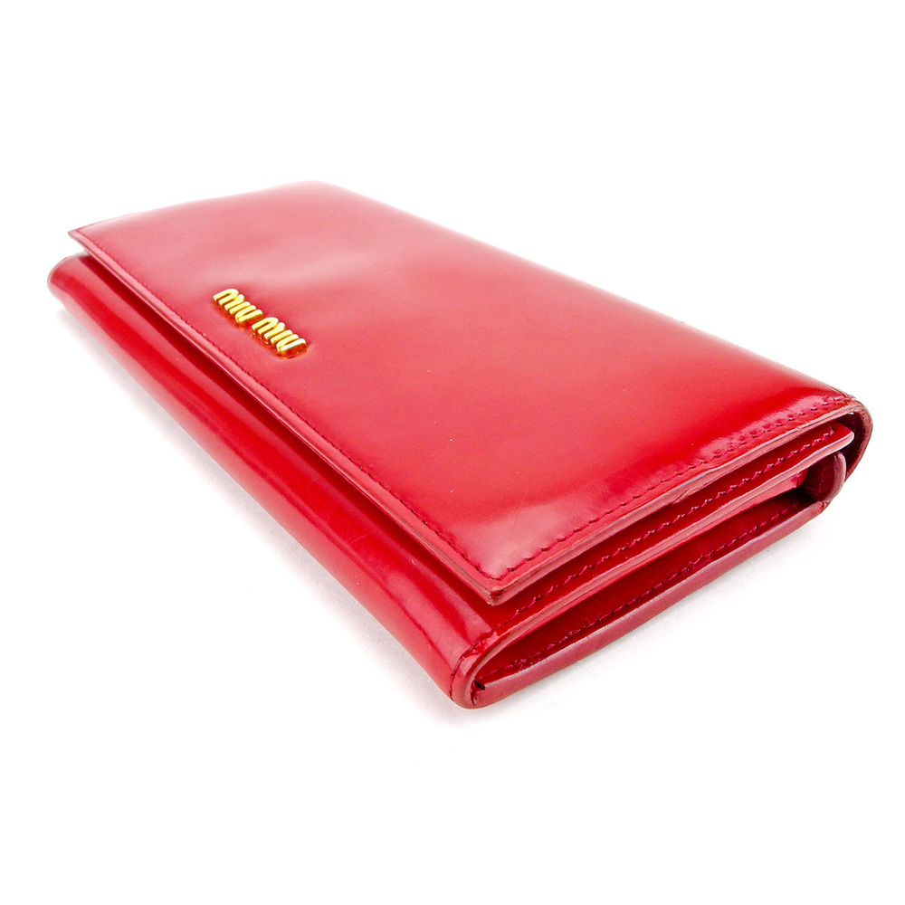 Miu Miu Long Wallet Red Enamel T5207s - image 3